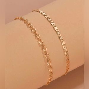 Anklet 2pcs Color Gold One Size